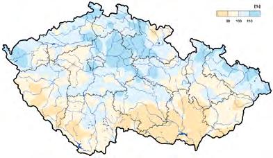 Na konci první srpnové dekády byla oblast Moravy a Slezska výrazně teplejší než oblast Čech. 11. 8.