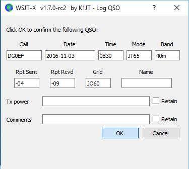 Deník se vytváří na krkolomné adrese: Aby i WSJT-X odrážel můj stav spojení překopíroval jsem svůj log z JT65HF Comfort na jeho místo a přejmenoval.