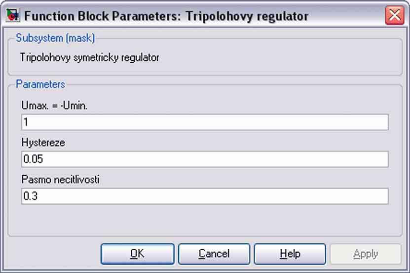 9-6: Zadání paramerů bloku