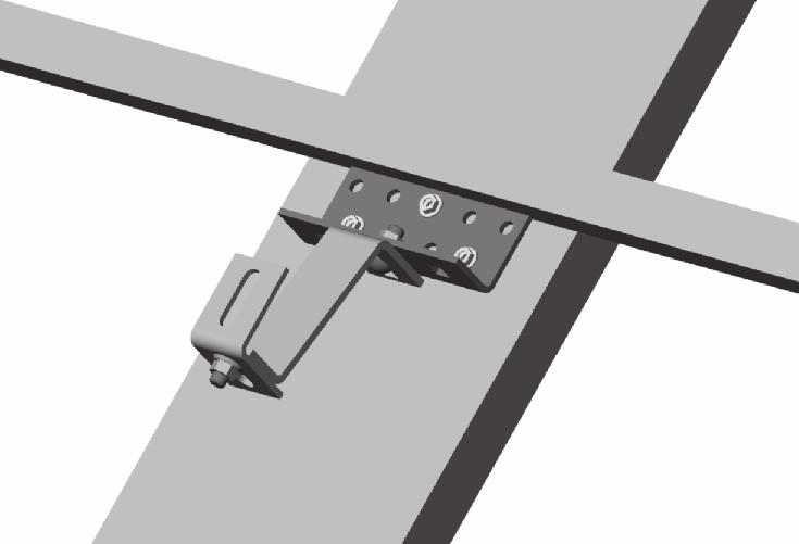 montáž Háků Vario do taškové krytiny Instalace spodního nosníku G na Háky Vario i Odkrýt střešní krytinu v místě montáže Horní hrana kolektoru cca - řada tašek od hřebene