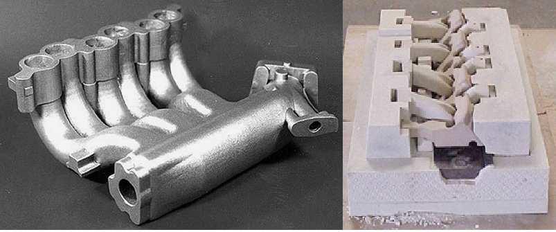 VÝROBA FOREM 2.1.2 VÝROBA PÍSKOVÝCH FOREM METODOU 3D TISKU - DSPC Metoda Direct shell production casting slouží pro přímou výrobu keramických skořepinových forem pro odlévání kovových součástí.