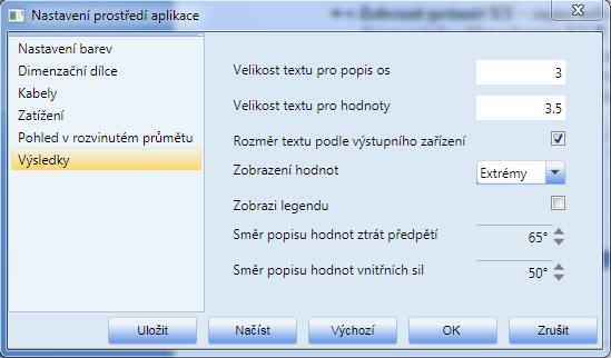 Uživatelská příručka IDEA Tendon 24 Jednotlivé volby dialogu: Velikost textu pro popis os nastavení hodnoty výšky popisů os grafů výsledků Velikost textu pro hodnoty nastavení hodnoty výšky popisů