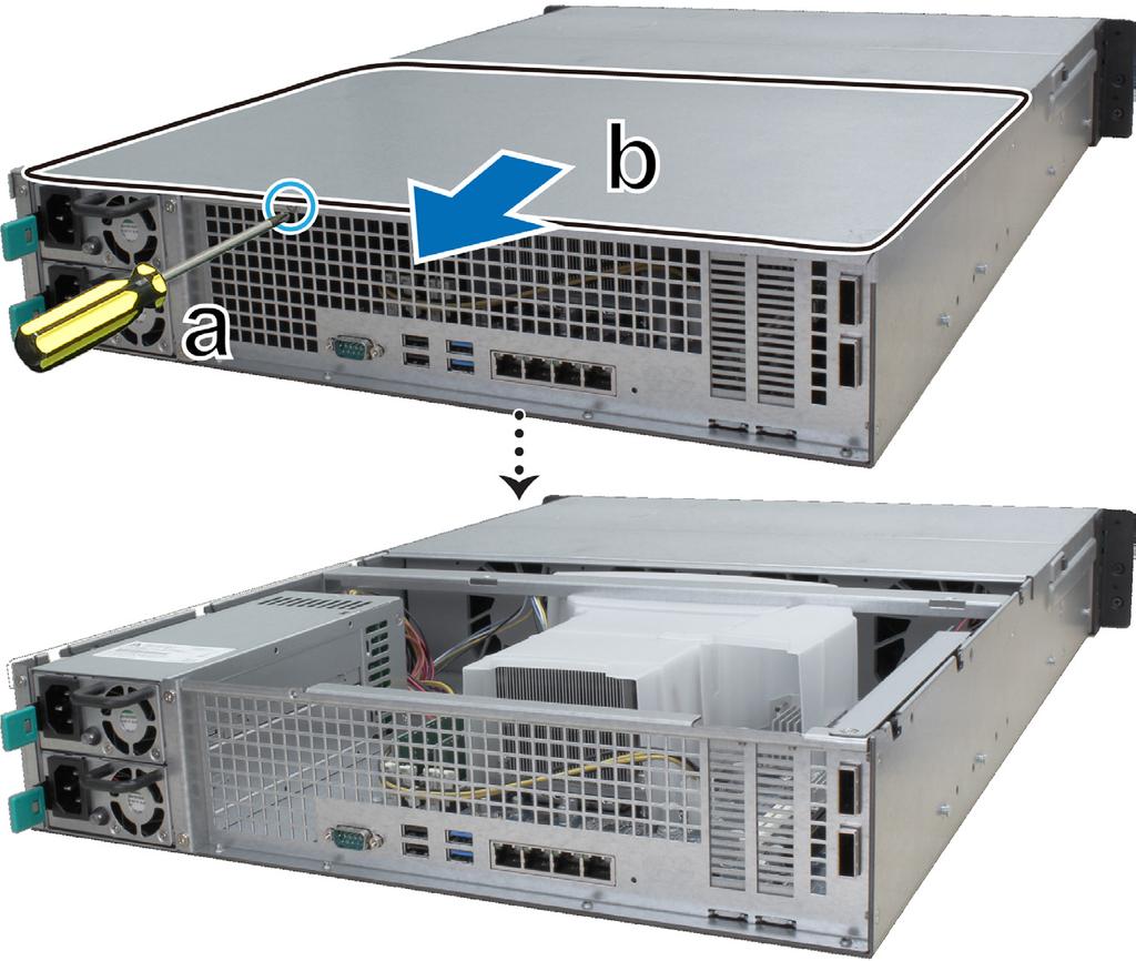 Přidání modulu paměti RAM do zařízení RackStation Volitelný modul paměti RAM od společnosti Synology je vhodný pro rozšíření paměti zařízení RackStation.