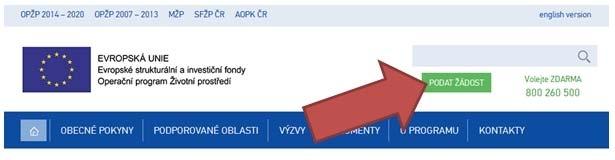 Podání žádosti, dokumenty OPŽP 2014-2020 Žádosti se podávají výhradně elektronicky - IS KP14+ (součástí jednotného monitorovacího systému MS2014+), realizuje MMR slouží k podání i administraci