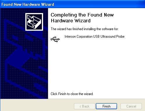 11.5 Ukončení instalace ovladačů Po úspěšné instalaci ovladačů se zobrazí okno Ukončení Průvodce nově rozpoznaného hardwaru (Completing the Found New Hardware Wizard).