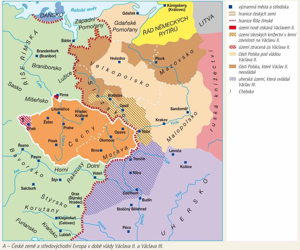 55 text + mapa Mírně upraveny mapa A i B. V mapě A (2. vydání) na radu prof. Wihody již nebylo jako zvláštní území, podobně jako v mapě B na straně 55, vyznačeno Kladsko. Zařazeno je přímo do Čech.