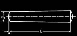 Čepy, koíky, pera, závačky Spojovací materiá DIN 1B, DIN 7 NORMA: DIN 1B KUŽELOVÉ LÍCOVANÉ KOLÍKY TAPER PINS TURNED Materiá: Oce, nerez - A2, A4 Povrchová úprava: Bez povrchové úpravy 1 h10 1 1,5 2