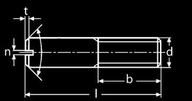 NORMA: DIN 427 ŠROUBY S DŘÍKEM S DRÁŽKOU A KUŽELOVÝM KONCEM SLOTTED HEADLESS SCREWS WITH CHAMFERED END Materiá: Oce, nerez A2 Povrchová úprava: Bez povrchové úpravy M3 M4 M5 M6 M8 M10 M12 b 3,6 4,8 6