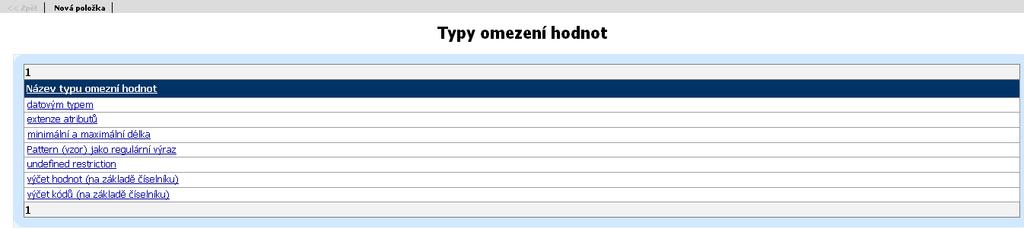 Odstranit Odstraní zobrazený datový typ hodnot Uložit Uloží provedené změny v detailu datového typu hodnot 14.