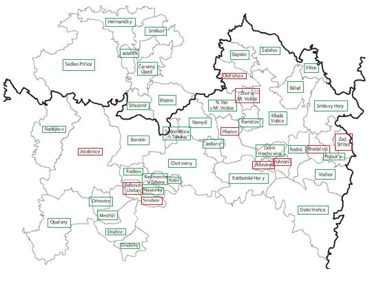 Zdroj: Vlastní šetření, 2016 Mapa 4: Územní plány obcí mají územní plán nemají územní plán Zdroj: vlastní šetření, 2016 Průmyslové zóny Na celém zájmovém území je pouze jediná průmyslová zóna je