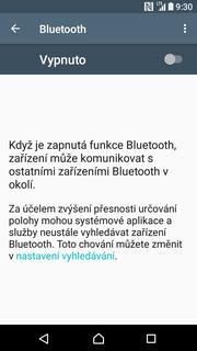 32 z 36 Zapnutí Bluetooth a párování zařízení Nastavení.