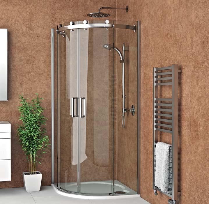 sprchové kouty / ambient line MR2N čtvrtkruhový sprchový kout s dvoudílnými posuvnými dveřmi MD2 sprchové dveře posuvné pro instalaci do niky 8 mm EG ezpečnostní sklo
