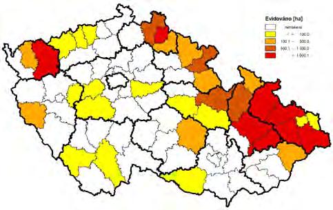 společenstev jasanovo olšových luhů. Rozsah poškození tímto patogenem zůstal na obdobné úrovni jako v roce 2014.