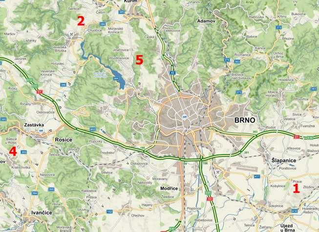 LOKALITY Rok 2015: 1. Prace 2. Chudčice 3.