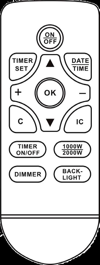 CZ POUŽITÍ Poznámka: Zařízení lze ovládat buď spínači umístěnými na horní pravé straně ohřívače nebo dálkovým ovladačem.