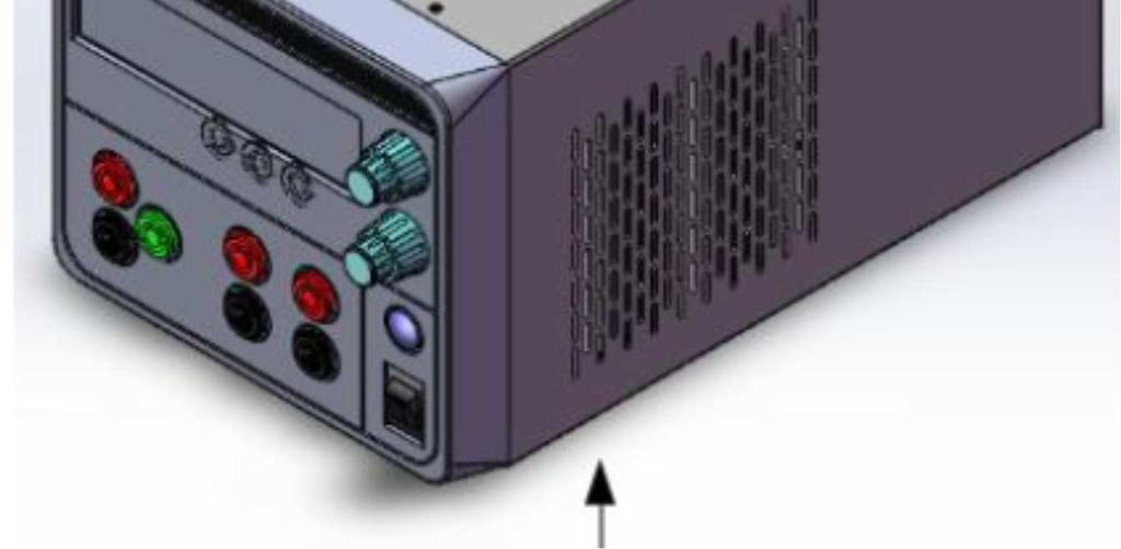 6) AC pojistka Výběr AC napětí Přepínač napětí se nachází na spodní straně zdroje.