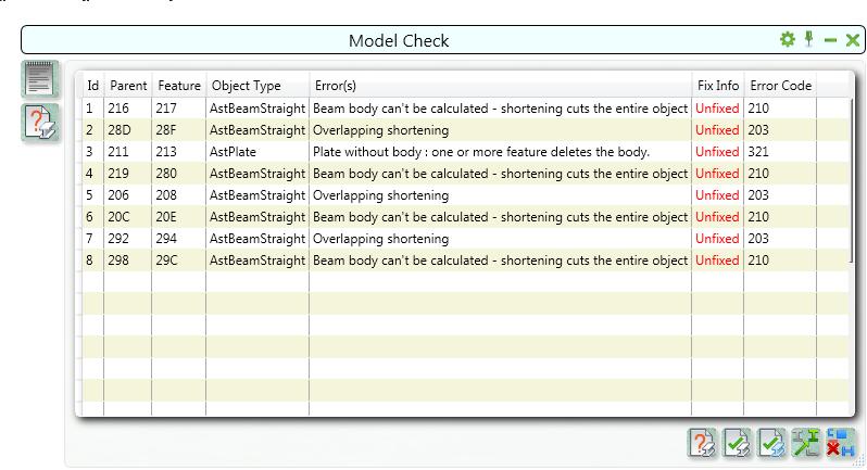 Nové nástroje pro modelování Nový dialog Kontrola modelu Výsledky diagnostiky a technická kontroly v dialogu Oznámení Možnost opravy všech nebo vybraných