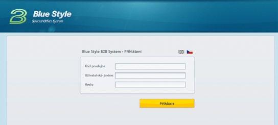 1. Kde najdete náš ON-LINE B2B systém? Do našeho ON-LINE B2B systému můžete vstoupit přes zabezpečené webové stránky https://prodejce.blue-style.cz 2.