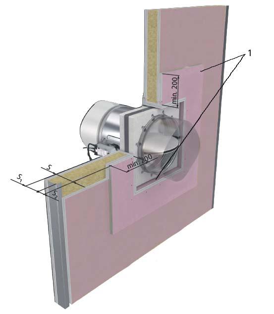 .5 INSTALACE DO STĚNY S TLOUŠŤKOU MENŠÍ NEŽ 00 mm / 5 PP-8_070 PKIR, PKIS Sádrokartonová deska - celková tloušťka = S S + S = min. S z Tab. nebo Mohou být použity také z druhé strany.