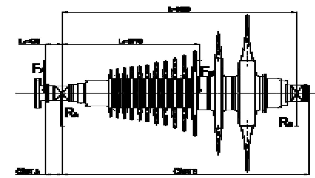 Obr. 35 Reakce v radiálních ložiscích 8.2 Výběr radiálních ložisek ST-NT dílu Radiální ložiska jsou volena jako segmentová. Při volbě ložisek se díváme především na dva parametry.