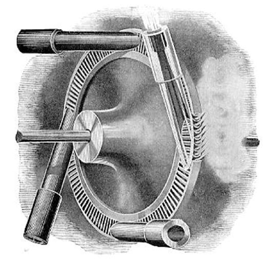 proudí v rovině kolmé k ose otáčení rotoru. Nejvýznamnější z radiálních turbín byla Ljungström turbína zkonstruované roku 1912 švédskými bratry Ljungströmovými. [5] Ve 20.