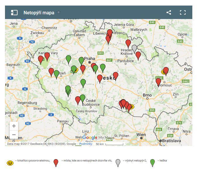 3.2.4 Netopýří mapa Na webových stránkách napude.sousednetopyr.