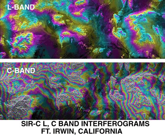 Zpracováním hodnot korespondujících obrazových prvků z obou radarových snímků se vytváří tzv. interferogram.