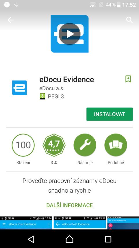 Instalace aplikace Evidence 1. 2.