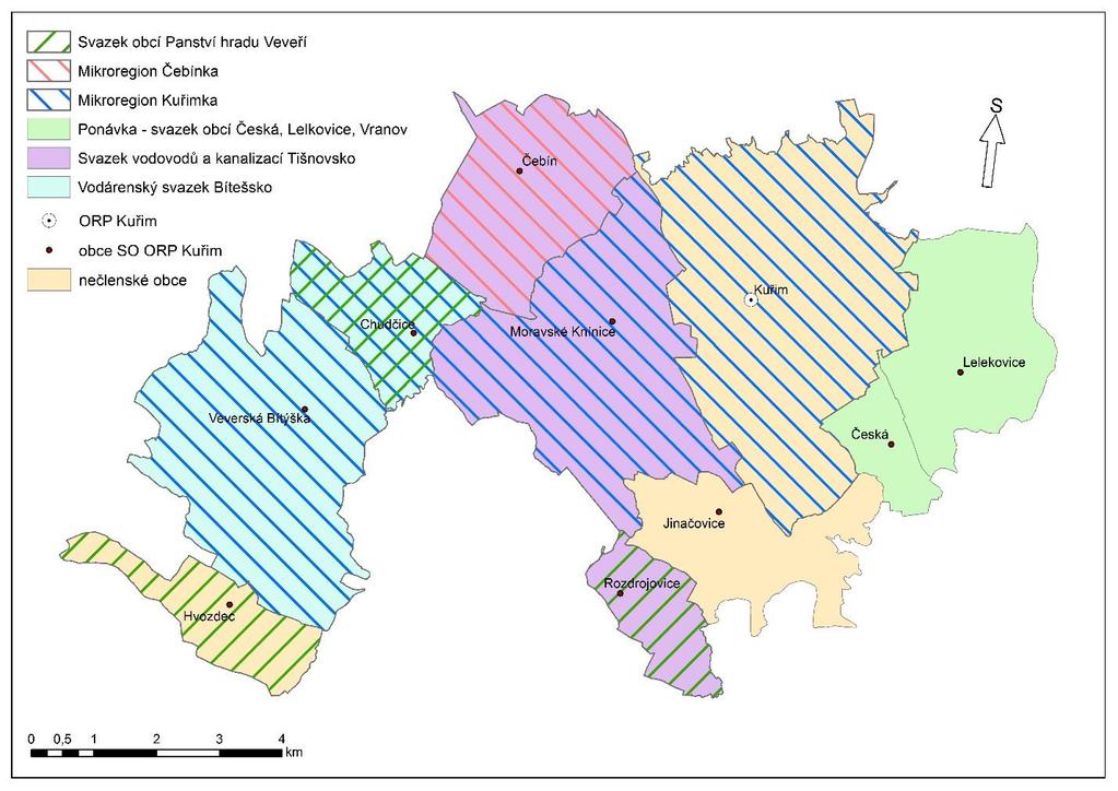 2 Souhrnná zpráva za všechny DSO v území Ve správním obvodu ORP Kuřim působí 6 dobrovolných svazků obcí (Mikroregion Kuřimka, Svazek obcí Panství hradu Veveří, Vodárenský svazek Bítešsko, Ponávka