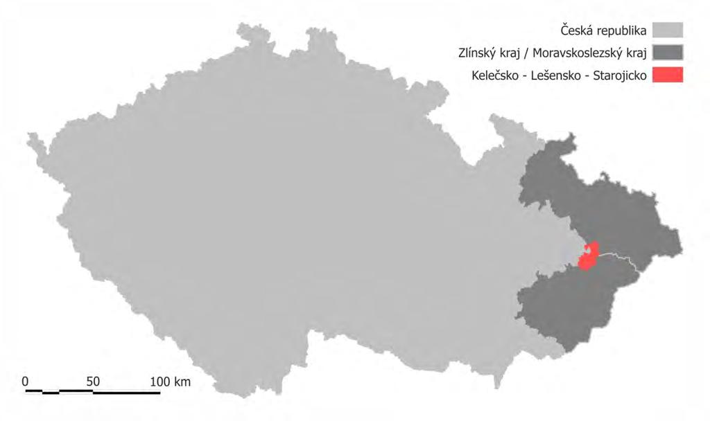 2 POPIS ÚZEMÍ 2.1 VYMEZENÍ KLS se nachází na pomezí Zlínského a Moravskoslezského kraje, v okresech Vsetín a Nový Jičín, ve východní části České republiky.