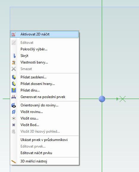 Klepněte na XY-Rovinu a poté na Aktivovat 2D náčrt nebo