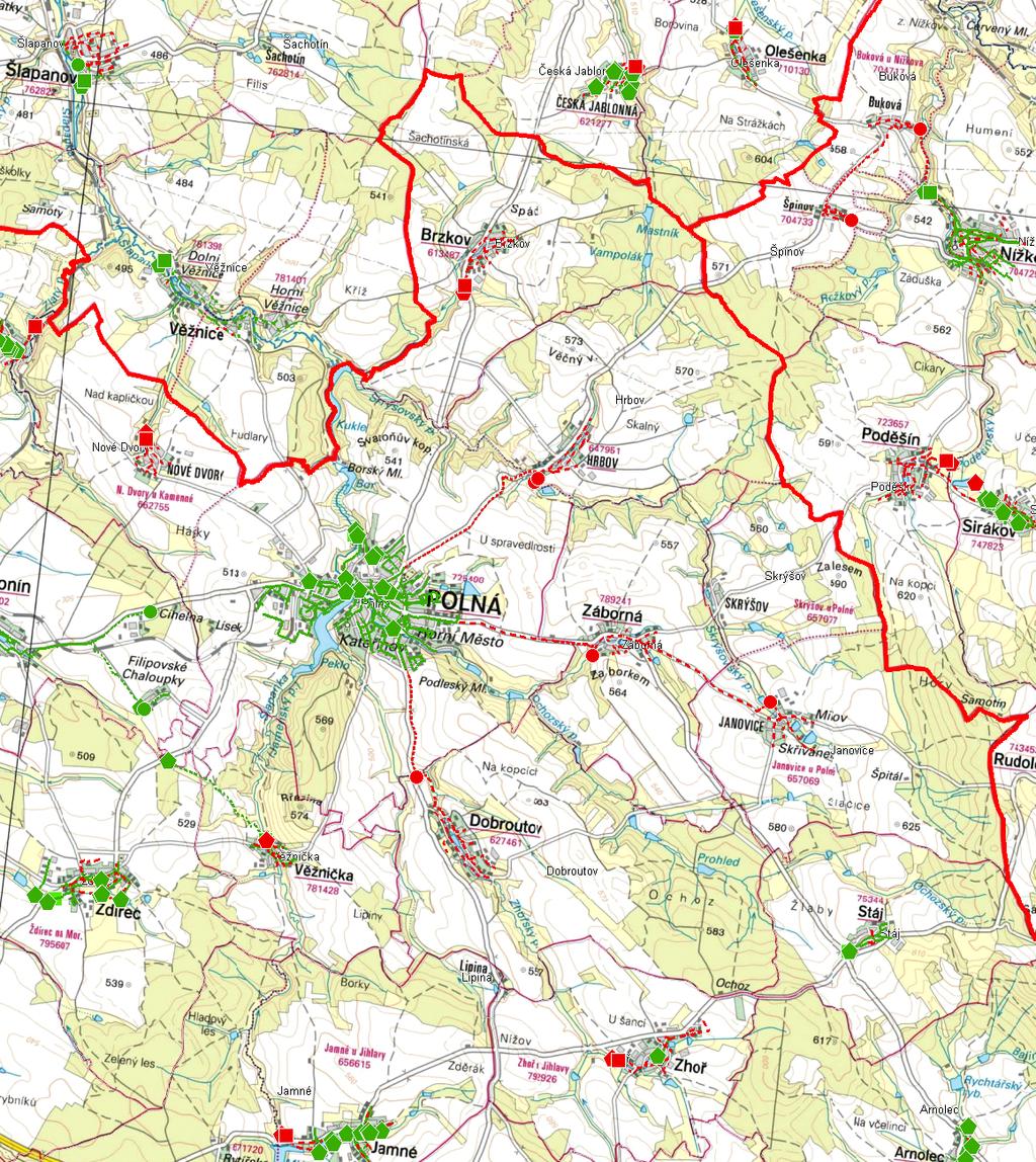 Plán rozvoje vodovodů a kanalizací Kraje Vysočina MAPA - KANALIZACE Trasování sítí, lokalizace ČOV, čerpacích stanic, výústí,