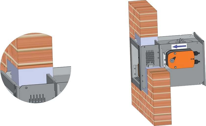 Příklady instalace 50 POZICE: 1 Klapka MSD (MSD-W) 2 Malta nebo sádra o minimální hustotě 800 kg/m 3 Konstrukce oddělující PRVNÍ požární úsek od úseku