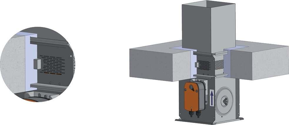 50 150 POZICE: 1 Klapka MSD (MSD-W) 2 Malta nebo sádra o minimální hustotě 800 kg/m 3 Potrubí vhodné pro