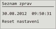 Uživatelská úroveň Počátek alarmu Datum a čas počátku alarmu + měřená hodnota pří počátku alarmu. Konec alarmu Datum a čas ukončení alarmu + měřená hodnota při ukončení alarmu.