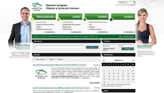 dalšími subjekty), informace o monitorovacím výboru (jednací řád, informace ze zasedání), kontakty a užitečné odkazy.