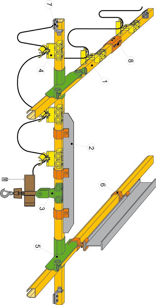 PŘÍKLAD PROVEDENÍ LEHKÉHO JEŘÁBU Legenda 1 kolejnička pozinkovaná/surová 5 posuvný vozík pro jeřáb 2