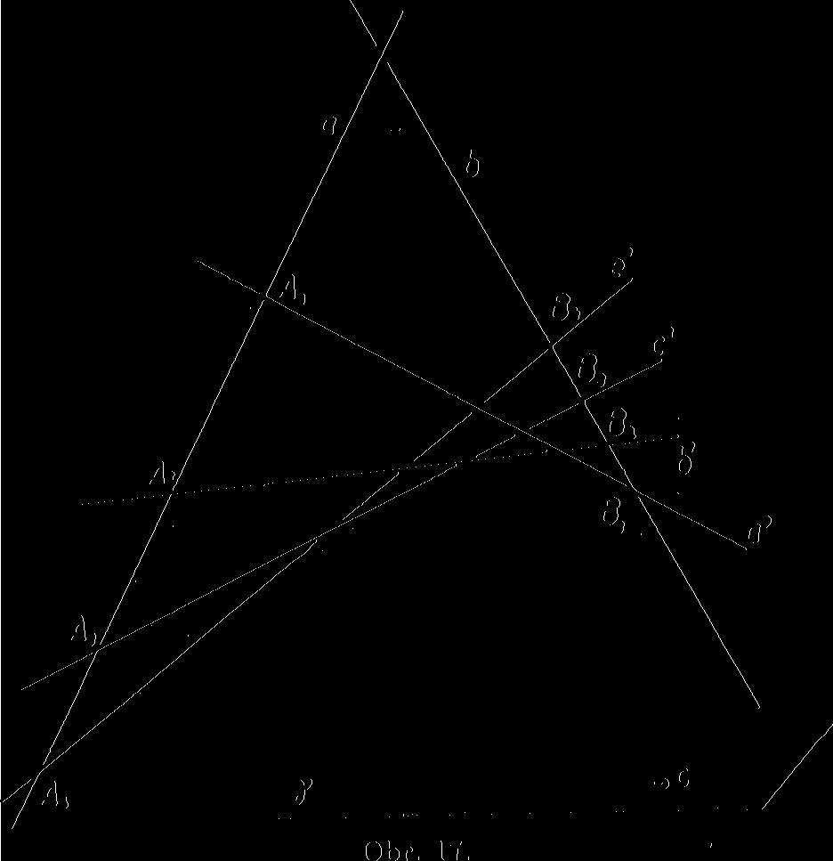 Touto osou a průsečíky kulové plochy s druhým hyperbolickým hlavním řezem, jehož osou je menší osa reálná, jsou určeny polohy obou soustav rovin kruhových řezů. 7.