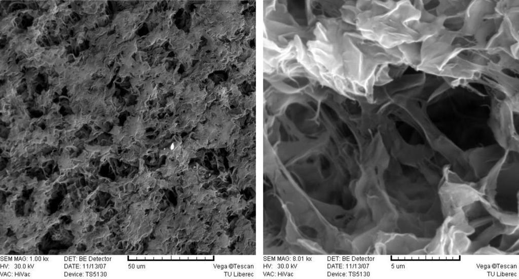 Netextilní výroba scaffoldů Solvent casting PCL + aceton Polymerní roztok (s vhodným rozpouštědlem).