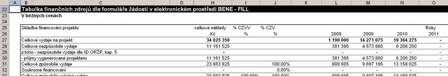 V rámci listu Zpracovatel vyplňuje pouze buď tabulku Veřejný subjekt nebo Soukromý subjekt a to v závislosti na typu Žadatele. V tomto případě je vyplňována tabulka Veřejný subjekt.