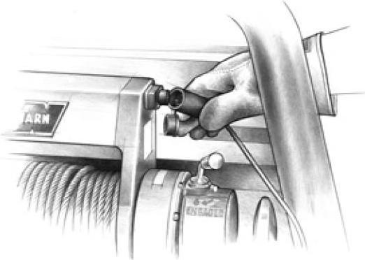 a) střední - neutrální = vypnuto b) dolů - LINE IN - DOWN = navíjení lana c) nahoru