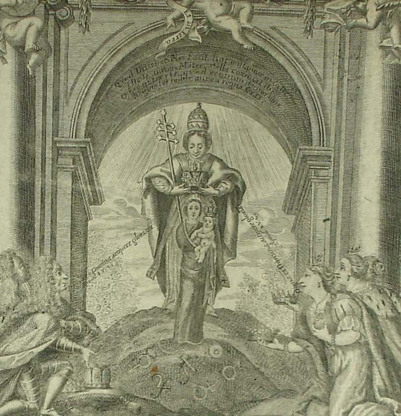8. Korunovace milostné sošky Panny Marie na Svaté Hoře (detail), leptaný mědiryt 440