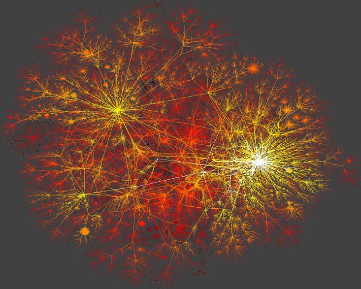 Internet - vizualizace Komplexní sítě s biliony uzlů nelze