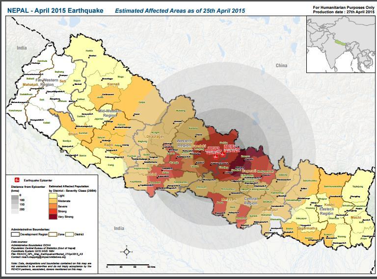 2.4 Zemětřesení 2015 Ráno 25. dubna 2015 udeřilo 81 km severozápadně od hlavního města Nepálu zemětřesení o velikosti 7,8 Richterovy škály. Způsobilo řadu lavin a sesuvů půdy.