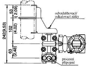 7 ROZMĚRY Typ s vertikálním impulsním potrubím Ventilová souprava nahoře (INSTALČNÍ KÓD 6) Ventilová souprava dole (INSTALAČNÍ KÓD 7) Typ s horizontálním impulsním potrubím (INSTALAČNÍ KÓD 9) Pozn.