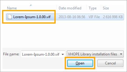 Počkejte, než se instalace dokončí. Mějte prosím trpělivost, může to chvíli trvat. 2.2 VIF souboru Klikněte na pokračovat, čímž otevřete okno prohlížeče souborů.