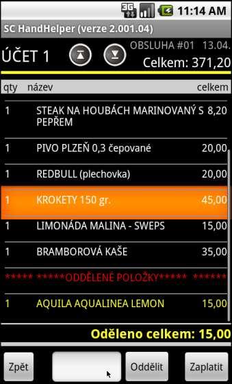 Bez vyčtených dat není možno aplikaci provozovat. Je nutno vždy dbát na to, aby data v hand-heldu byla aktuální a totožná s LCD SC-8000, ECR 550.