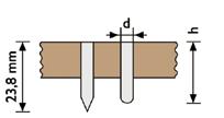 Výpočet výšky rylu Výška rylu h = Výška sekacího nože (23,8mm)- tloušťka materiálu Tloušťka rylu d =