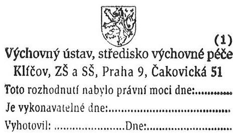 Smlouva o přijetí klienta do internátního programu SVP Č.j.: // uzavřená mezi Zařízením: VÚ a SVP Klíčov Čakovická 51 190 00 Praha 9 zastoupené Mgr.