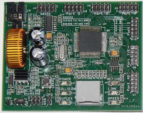 7. Realizovaný přípravek s mikrokontrolérem MC9S12NE64 S popisovaným
